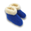 DINA Wool slippers high model blue with white collar up to size 46