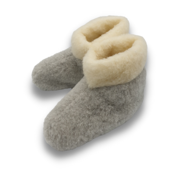 DINA Woolen slippers high model gray white