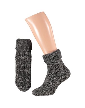 wool house socks anti-slip black anthracite