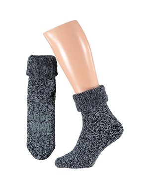  wool house socks anti-slip navy blue