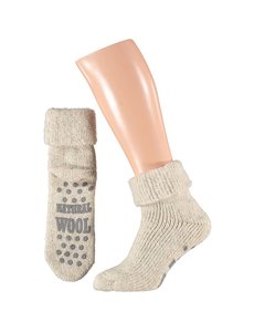  wool house socks anti-slip light gray