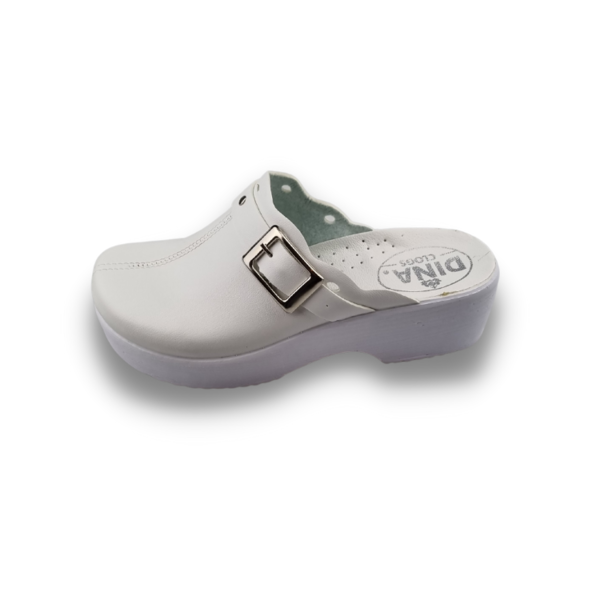 DINA Medical clogs with plastic sole - Solid white