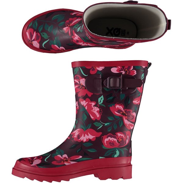 Gummistiefel rote Blumen