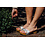 DINA Holzsandalen mit Blumenprint und Schnalle