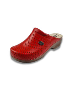 DINA Medizinische Clogs - Ledi Clogs - Pflegeclogs - sehr bequem - rot - belüftend