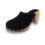 DINA Black high heel suede clogs @Dina