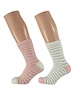  Home socks 2 pairs Onesize Ladies pink/white stripe