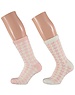  Home socks 2 pairs Onesize Ladies chenille pink/white