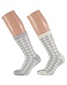  Home socks 2 pairs Onesize Ladies chenille grey/white