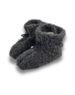 DINA Woolen slippers high model black with bow