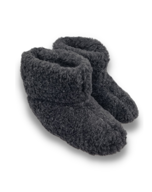 DINA High-top black wool slippers with anti-slip soles 36-42