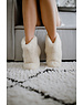 DINA Wool slippers high model white in size 36-43