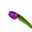 Wooden tulip purple on stem with leaf 30cm