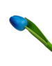  Wooden tulip blue on stem with leaf 30cm