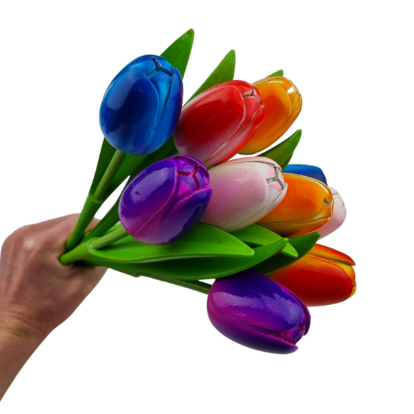 Blumenstrauß aus hölzernen Tulpen (10, 20 oder 30 Stück)