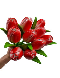 Strauß roter Tulpen r/w (10,20 oder 30 Stück)