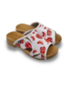 DINA Wooden sandals with bright red tulips - Dina Sandals