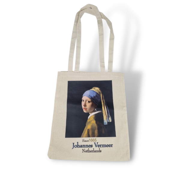 DINA Leinentasche Mädchen mit Perlenohrring - Johannes Vermeer 40*30cm