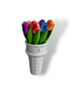  Wooden tulips in ice cream cup - tulips 18 cm, mix of colours