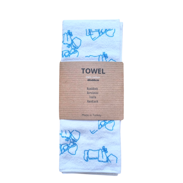 Toweltje Toweltje Blauw kussend paartje