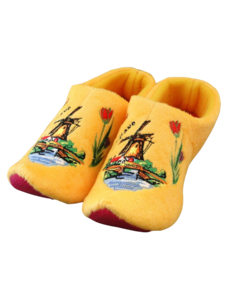  Clog slippers Dutch windmill with tulips - Yellow
