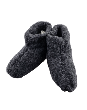 DINA Comfortabele Wollen Pantoffels – Hoog Model Antraciet Unisex
