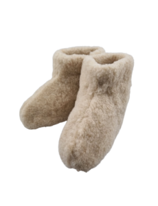 DINA Wonderfully Soft Wool Slippers – High Model Beige