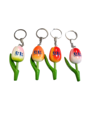 TRAA Tulip keychain with your text or logo - colors in mix