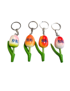 TRAA Tulip keychain with your text or logo - colors in mix