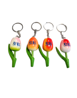 TRAA Tulpen-Schlüsselanhänger mit Ihrem Text oder Logo – Farben im Mix