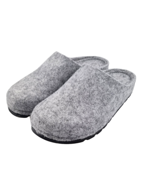 DINA Slipper - Filzpantoffeln mit harter Sohle - hellgrau