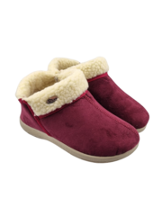 DINA NEW - slippers with wool lining and hard sole - Color Red