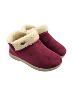 DINA NEW - slippers with wool lining and hard sole - Color Red