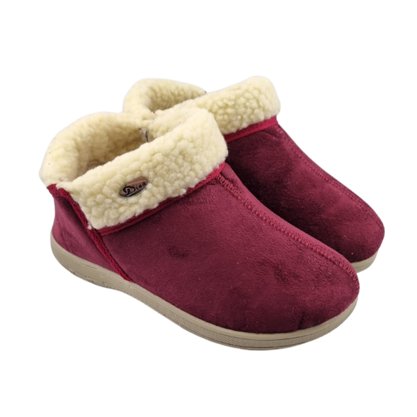 DINA NEW - slippers with wool lining and hard sole - Color Red