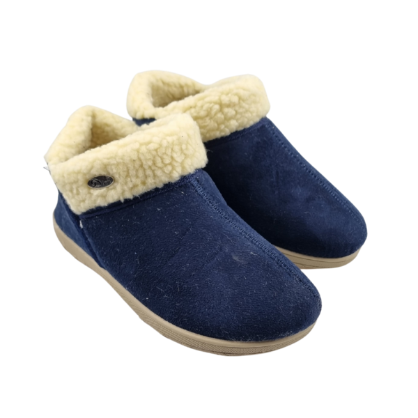 DINA NEW - slippers with wool lining and hard sole - Color Blue