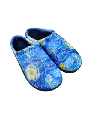 DINA instappers - heerlijk warm - Starry Night print - harde zool