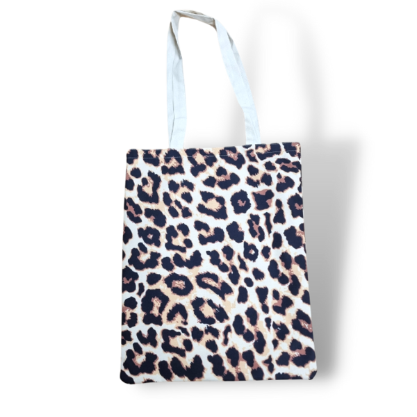 DINA canvas tas Panter Print - twee zijdes bedrukt - 40*30cm