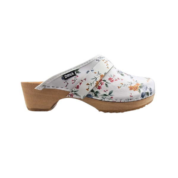 DINA Swedish clogs with floral motif