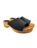 DINA Wooden sandals with nubuck leather - matte black - model 2024