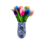 TRAA Delfter blaue Vase mit hölzernen Tulpen (10 Stück)