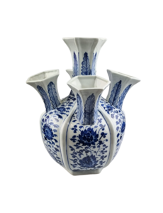 TRAA Delft blue 5 rings Vase for tulips - 45cm high