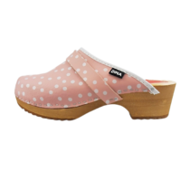 DINA Schwedische Clogs rosa mit Punkten