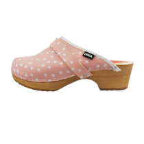 DINA Swedish clogs pink with dots