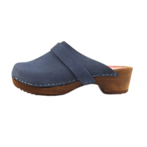 DINA Dina Clogs blau mit Nubukleder