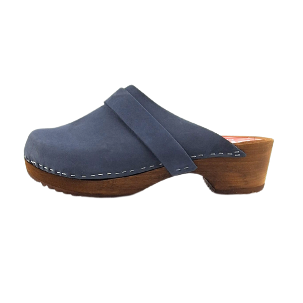 DINA Dina Clogs blau mit Nubukleder