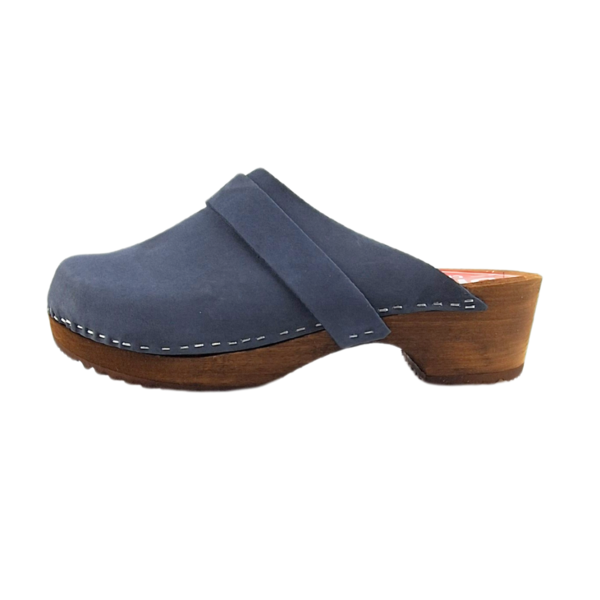 DINA Dina clogs blauw met nubuck leer