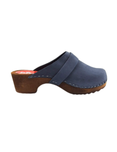 DINA Zweedse klompen - Blauw nubuck leer - Dina