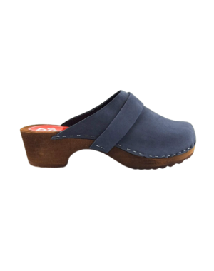 DINA Zweedse klompen - Blauw nubuck leer - Dina