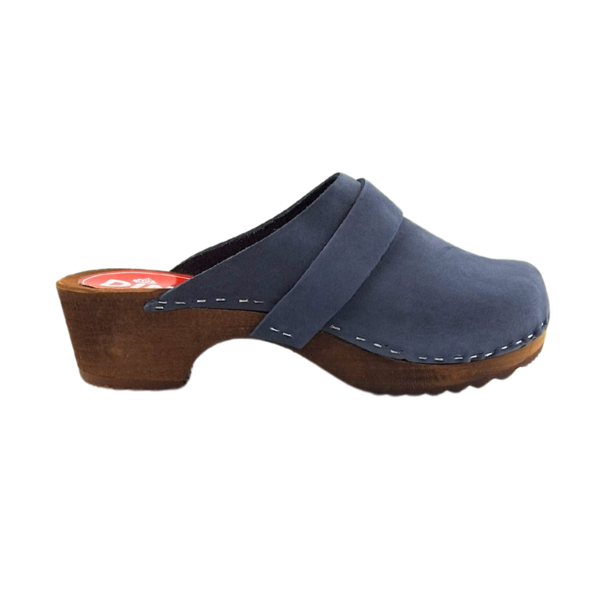 DINA Zweedse klompen - Blauw nubuck leer - Dina