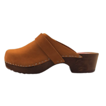 DINA Dina clogs cognac met nubuck leer